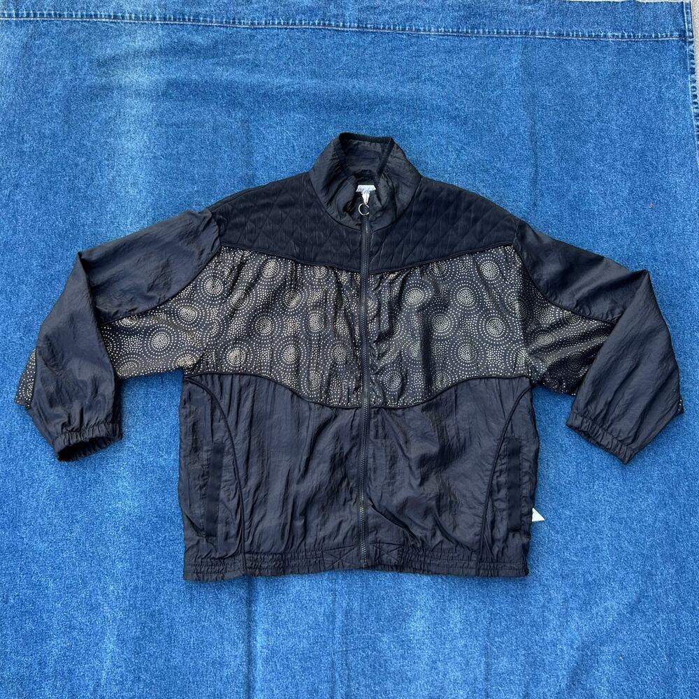 90s active club zip up printed quilted windbreaker